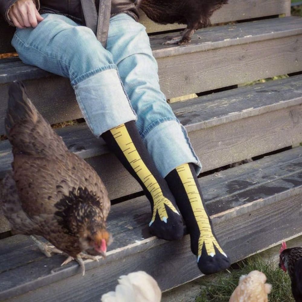 Носки хлопковые высокие компре – обзор и цена Funny Chicken Leg Socks